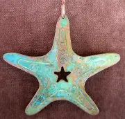 STARFISH Copper Verdigris Christmas Ornament Handcrafted Arizona Southwest Beach