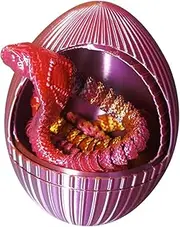 Printed Snake Egg - Rich Colors Gear Egg with Snake Inside | Double Layer Crystal Snake Flexible Joint | Printed Snake Inside for Home Decorations, Carss Decor