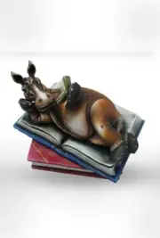 Carlos and Albert "Book Club Horse (Mini)" Mixed Media Ceramic Sculpture