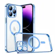 For Apple iPhone 15 Plus MagSafe Magnetic Case with HaloLock Shockproof Military Grade Protection Scratch Resistant Back Protective Cover (Blue)