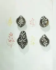 Designs of Leaves Hand Block Printing Stamp Set of 4 Abstract