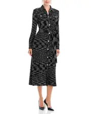 Misook Tweed Belted Midi Shirtdress