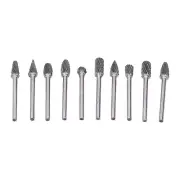 10Pcs File Grinding Head Burr Carbide Grinder Drill Bit Set Kit For Wood