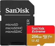 Sandisk Extreme A2 Performance 256GB MicroSDXC Card, Red/Gold