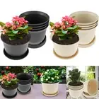 5Pcs Resin Planter Plant Pots with Drainage Grid and Trays Home Decor SejtT