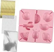 Mikinona Cute DIY Lollipop Molds Silicone Candy Molds Cake Pop Lollipop Wrapping Bag Candy Wrapping Stick Ties