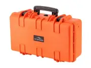 Monoprice Weatherproof Hard Case 22in x 14in x 8in, Orange W/ Customizable Foam