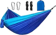 Portable Hammock - Portable Nylon Backpacking Camping Hammocks,Double Parachute Swing Bed Chair with Tree Straps Hiking Gear for Travel Garden Indoor