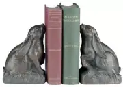 Bookends Bookend TRADITIONAL Lodge Sitting Rabbit Resin Hand-Cast Hand-Painted