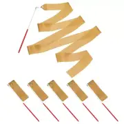 Dance Ribbons 6Pcs 78.7 Inch Gymnastics Streamers for Gifts Dancing Dark Yellow