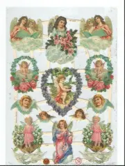 German Embossed SILVER GLITTER Scrap Die Cut - Christmas Easter Angel EF7283G
