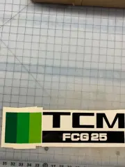 1 TCM Forklift Decal Sticker Model FCG25 Black with green Decal 15 x 3.75