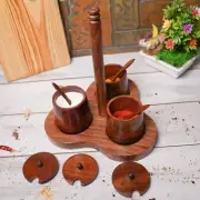 Upgrade Your Spice Storage: Pakka Sheesham Wooden Masala Box (24.5x24.5x30.5cm)