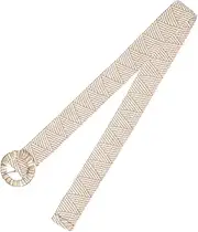 [Ipetboom] Straw Woven Elastic Waist Belt for Women Vintage Boho Style Dress Decoration Comfortable Fit Wide Design for Summer Dresses and Everyday Fashion