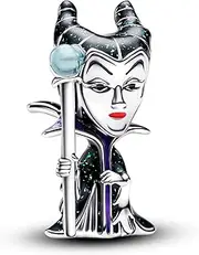 [PANDORA] Moments Disney Villains Maleficent Charm Sterling Silver Compatible Moments Bracelets 793423C01, One size, Sterling Silver, No Gemstone