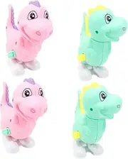 FOYTOKI 4Pcs Cartoon Clockwork Dinosaur for Wind Up Playthings Random Colors Engaging Easy to Use for Boys and Ages
