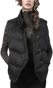 [Generic] Women Winter Short Outerwear Padded Coat Warm White Duck Down Vests