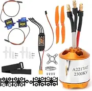 XIASABA RC Remote Control Aircraft 2217 KV2300 Motor 6035 Propeller SG90 9G Micro Servo 40A XT60 ESC Set with Safety Arming and Throttle Calibration Functions