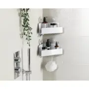 NEW Joseph Joseph EasyStore Corner Shower Shelf White 2pce