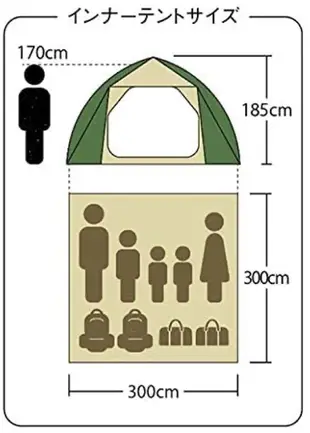日本Amazon限定色Coleman戶外露營野餐旅遊科勒曼4-6人用帳篷 寬圓頂IV 300帳篷日本代購平行輸入