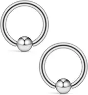 [Ruifan] 12G 316L Surgical Steel Captive Bead Ring PA Nipple Eyebrow Helix Tragus Cartilage Septum Piercing Jewelry 10mm 2-6PCS