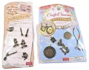 Craft Charms Daiso Japan Mini Sewing Machine Teapot Cart Antique 2 packs SEALED