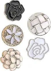 [HAPINARY] 5pcs pearl brooch scarf brooch pin buttons brooch Pearl Lapel Pins birthday Costume Accessories brooch button Delicate Breastpin fashion Lapel Pins detachable badge enamel