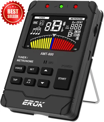 Digital Metronome & Tuner All-in-One Rechargeable Voice Counting Black US