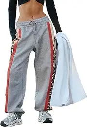 [EZAPINE] Women's High Waisted Sweatpants Athletic Pants Leopard Print Baggy Joggers Lounge Workout Jogging Pockets