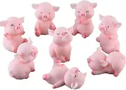 Miniature Pig Figures 8 Pieces, Adorable Pink Piggy Toy Figure Cake Decor For Fairytale Garden Decorations Christmas Desk Decoration