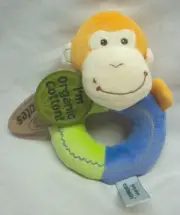 Mary Meyer Earthmates Organic MONKEY BABY RATTLE 6" Plush STUFFED ANIMAL Toy NEW