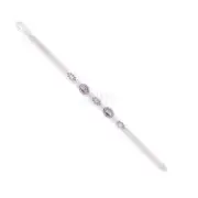 Chalcedony Gemstone Purple Bracelet Link, Handmade, 925 Sterling Silver