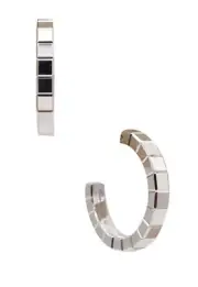 CHOPARD Ice Cube Hoop Studs Earrings In Solid 18Kt White Gold