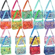 Woanger 18 Packs Mesh Beach Bag Shell Collecting Bag Tote Seashell Bag for Holding Shells Beach Toys Sand Swimming Accessories, 4 Styles, 8 x 10 x 3 Inch, As Pictures Shown, Medium