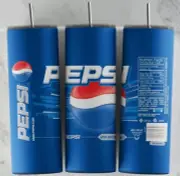 PEPSI SODA 20oz Skinny Insulated Travel Tumbler Lid Straw