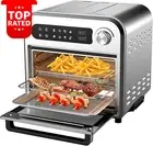 10 Litre Silver Air Fryer Compact Oven Rapid Air Tech Touch Panel Temp Control