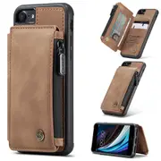 CaseMe Shockproof iPhone 7+/8+ 7 Plus 8 Plus Case Cover Wallet Apple [Brown]
