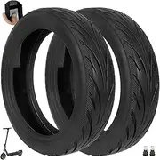 VOLOHAS 60/65-6.9 Tubeless Tyres with Valve for Ninebot Max G2/G2D/G2 E/G65 Rear Scooter 10 Inch Replacement Wheels Highly Elastic Replacement Tyres with Live Adhesive Repairable Puncture Proof (Pack