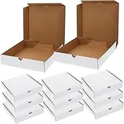 ULTECHNOVO 30pcs White Corrugated Pizza Boxes Takeaway Packaging for Pizza Cakes Cookies Cardboard Maintains Freshness for Takeout and Oven Use