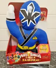Power Rangers Samurai Blue Plush Action Figure Buddy 18in Battle Sounds 2012 New