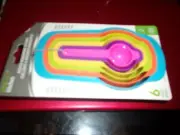 Ideal Kitchen Nested Measuring CUPS & SPOONS SET 6 pcs Multi-Color Plastic NIP