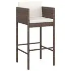 2x Outdoor Bar Stools Cushions Garden Patio Dining Chair Rattan Barstool