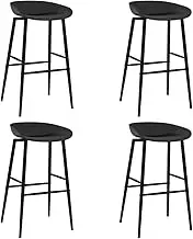 Bar Chairs 4 pcs Black,Furniture,Chairs,Table & Bar Stools