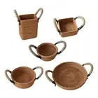 Rattan Basket Handwoven Bread Basket with Handle Portable Candy Dish Organizer