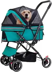 Pet pram for Small Dogs and Cats,pet Strollers for Dogs 25kg,Doggy Buggy Trolley,4 Wheels Foldable cat pushchairs cart,Swivel Wheels,Safety leashes,Outdoor Pets Travel Carriage