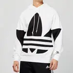 ADIDAS ORIGINALS 男款 白色 三葉草 大LOGO 連帽 長袖 上衣 FM9909