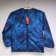 Wonder Nation Boys Hooded Rain Jacket Wind Resistant With Pockets Size XS (4-5)