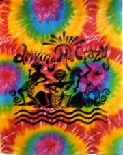 DRIVING ME CRAZY-Screen-Printed/Banner /Tapestry/Flag 40"x46" on Tie-dye fabric