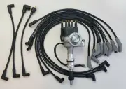 FORD 351W WINDSOR SMALL CAP HEI DISTRIBUTOR + BLACK 8.5mm SPARK PLUG WIRES USA