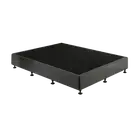 Palermo Queen Ensemble Bed Base Platinum Graphite Linen Fabric